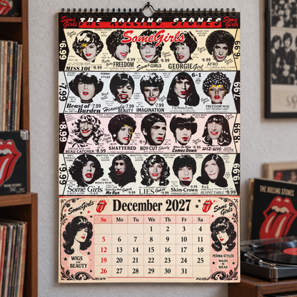 The Rolling Stones 2027 Calendar - Classic Rock Album Art and Photography Monthly Wall Calendar