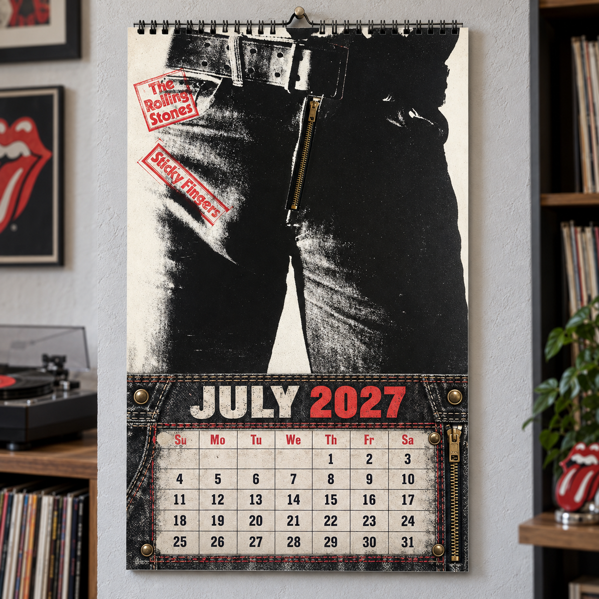 The Rolling Stones 2027 Calendar - Classic Rock Album Art and Photography Monthly Wall Calendar