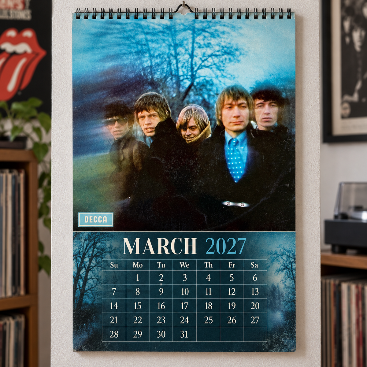 The Rolling Stones 2027 Calendar - Classic Rock Album Art and Photography Monthly Wall Calendar