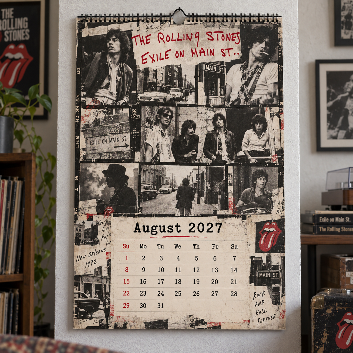 The Rolling Stones 2027 Calendar - Classic Rock Album Art and Photography Monthly Wall Calendar