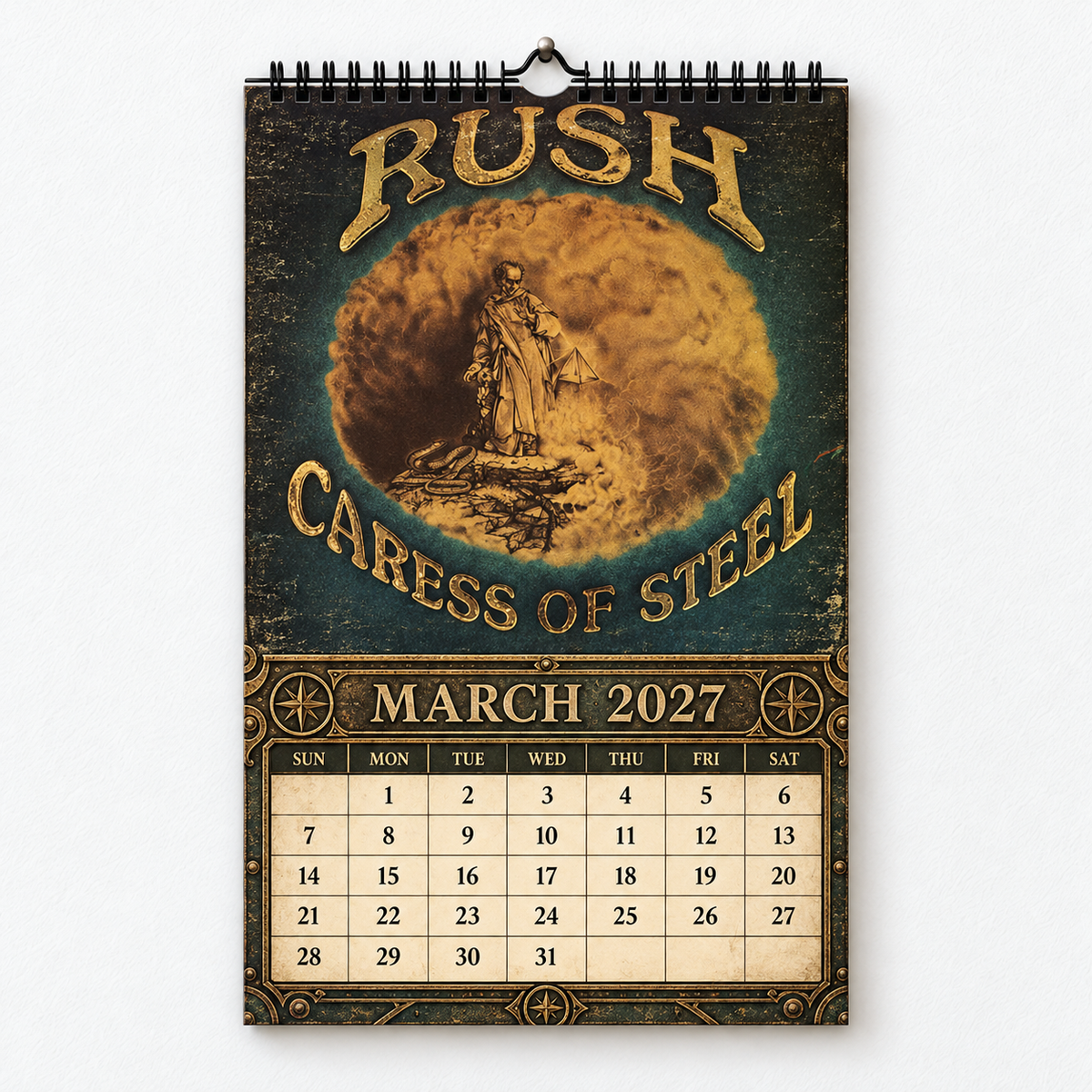 2027 Rush Album Cover Wall Calendar – Classic Progressive Rock Band Calendar, Vintage Music Memorabilia, Neil Peart Fan Gift