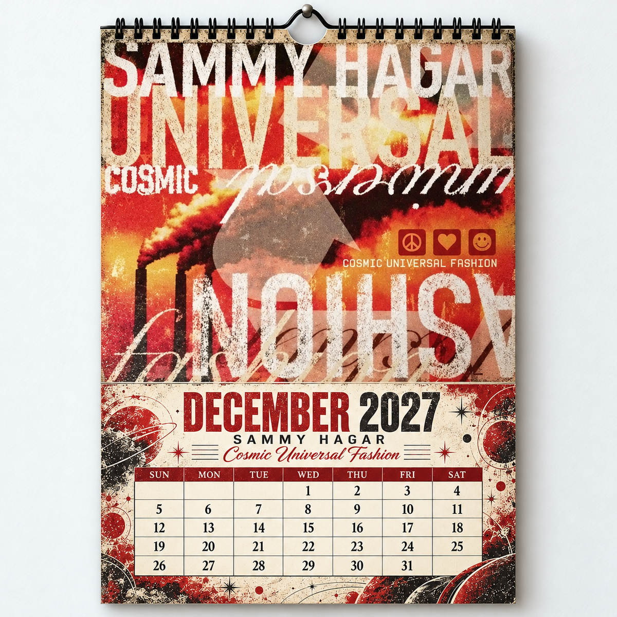 2027 Sammy Hagar Album Cover Wall Calendar – The Red Rocker Classic Rock Music Calendar, Van Halen Band Decor, Nostalgic Gift for Fans