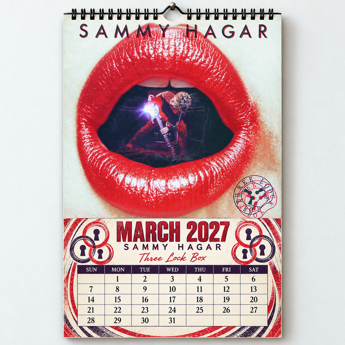 2027 Sammy Hagar Album Cover Wall Calendar – The Red Rocker Classic Rock Music Calendar, Van Halen Band Decor, Nostalgic Gift for Fans