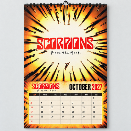 2027 Scorpions Album Cover Wall Calendar – Classic Hard Rock Music Calendar, Still Loving You, Rock You Like a Hurricane, Nostalgic Gift for Fans