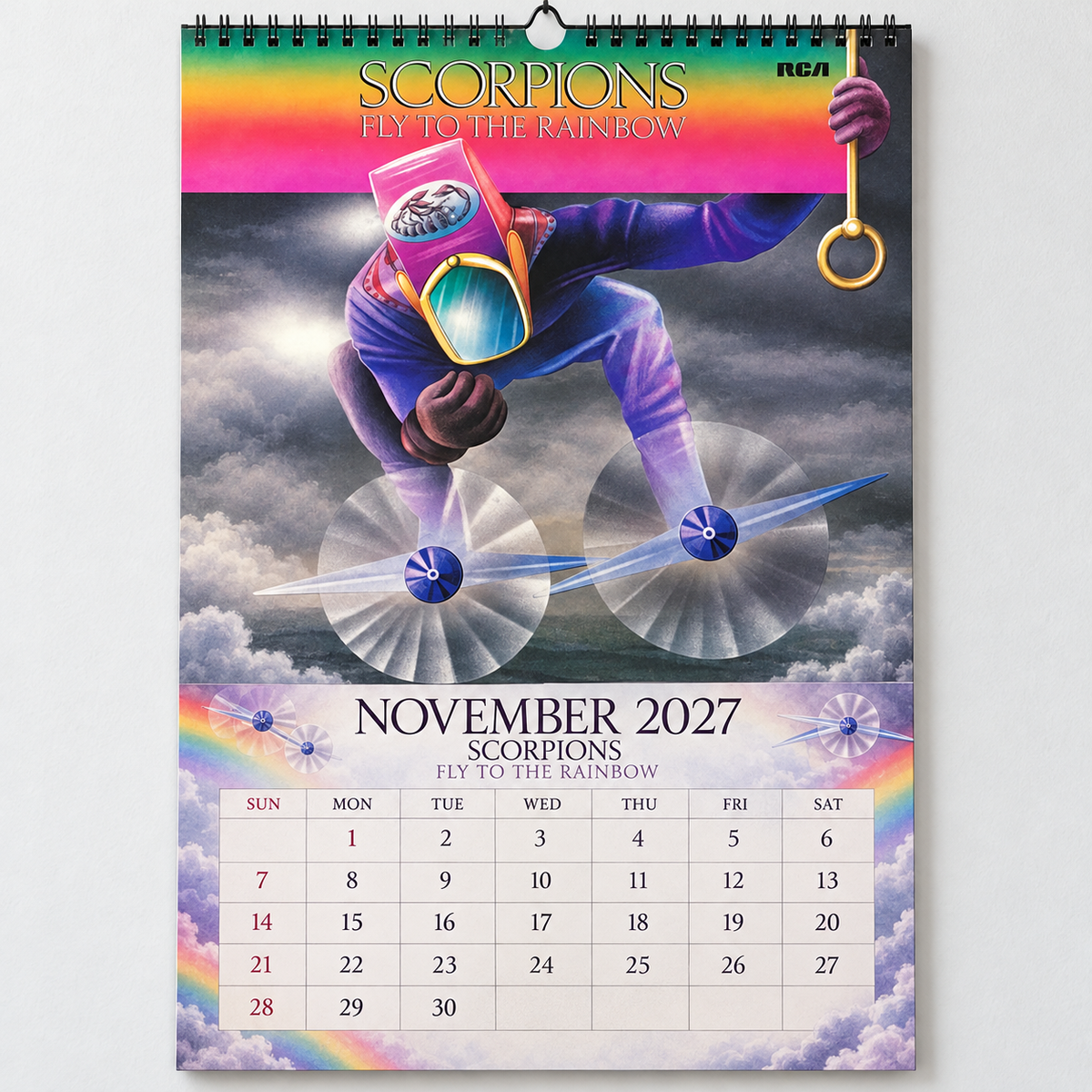 2027 Scorpions Album Cover Wall Calendar – Classic Hard Rock Music Calendar, Still Loving You, Rock You Like a Hurricane, Nostalgic Gift for Fans