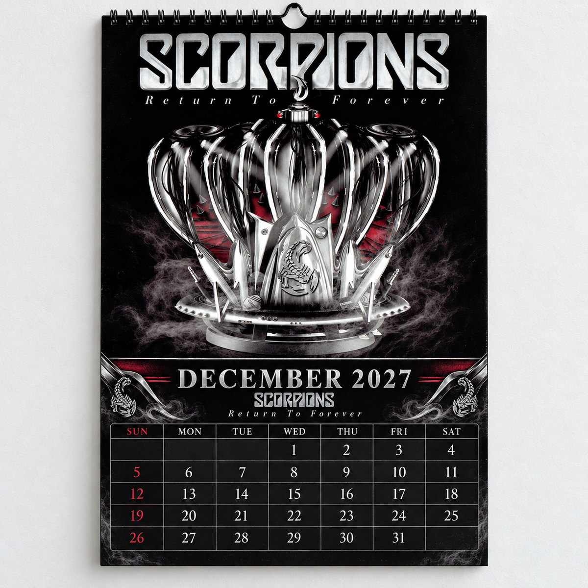 2027 Scorpions Album Cover Wall Calendar – Classic Hard Rock Music Calendar, Still Loving You, Rock You Like a Hurricane, Nostalgic Gift for Fans