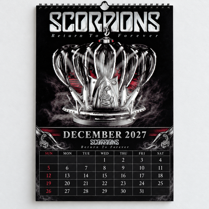 2027 Scorpions Album Cover Wall Calendar – Classic Hard Rock Music Calendar, Still Loving You, Rock You Like a Hurricane, Nostalgic Gift for Fans