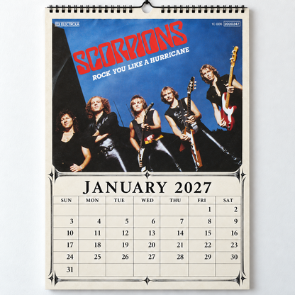 2027 Scorpions Album Cover Wall Calendar – Classic Hard Rock Music Calendar, Still Loving You, Rock You Like a Hurricane, Nostalgic Gift for Fans