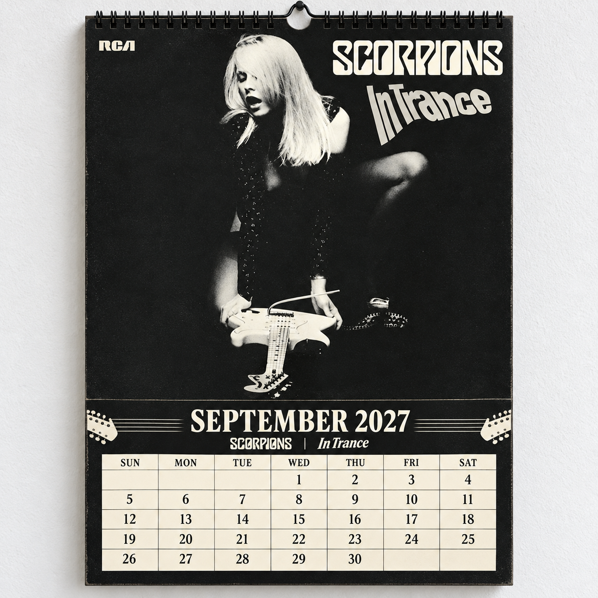 2027 Scorpions Album Cover Wall Calendar – Classic Hard Rock Music Calendar, Still Loving You, Rock You Like a Hurricane, Nostalgic Gift for Fans