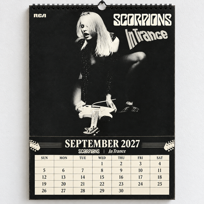 2027 Scorpions Album Cover Wall Calendar – Classic Hard Rock Music Calendar, Still Loving You, Rock You Like a Hurricane, Nostalgic Gift for Fans