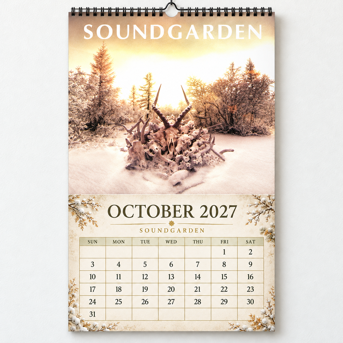 2027 Soundgarden Album Covers Wall Calendar - Spiral Bound Vintage Heavy Metal & Grunge Collector's Calendar - Unique Christmas Stocking Stuffer & Birthday Gift