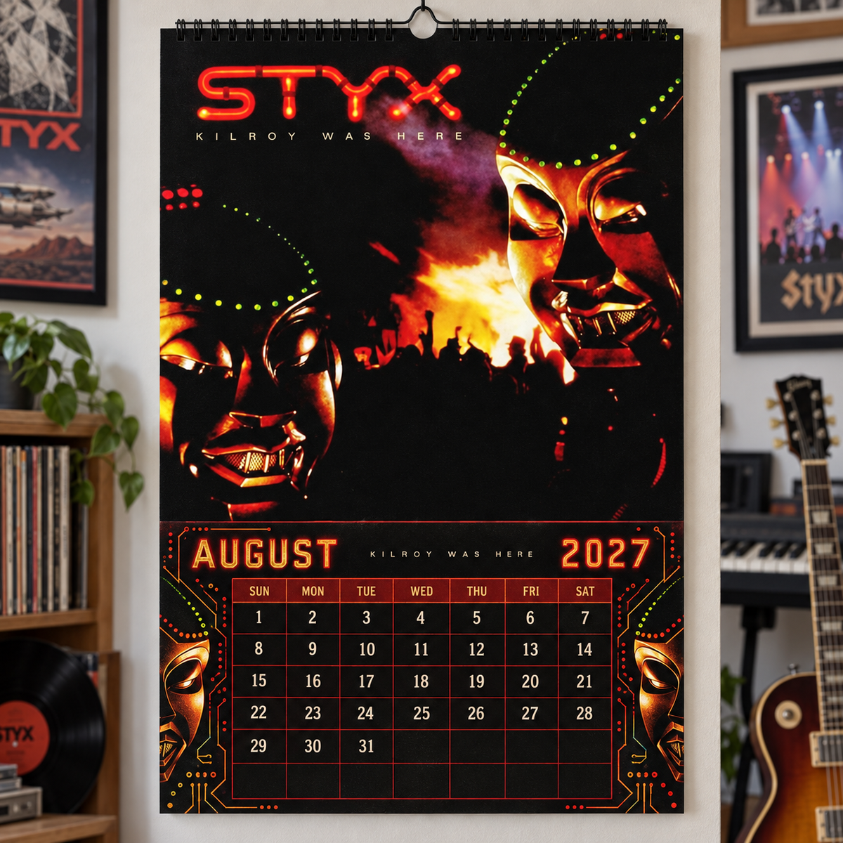 Styx 2027 Album Covers Music Wall Calendar - Timeless Progressive Rock Classic Album Art Hanging Calendar