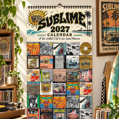 Sublime 2027 Album Covers Music Wall Calendar - Timeless Ska Punk Classic Album Art Hanging Calendar