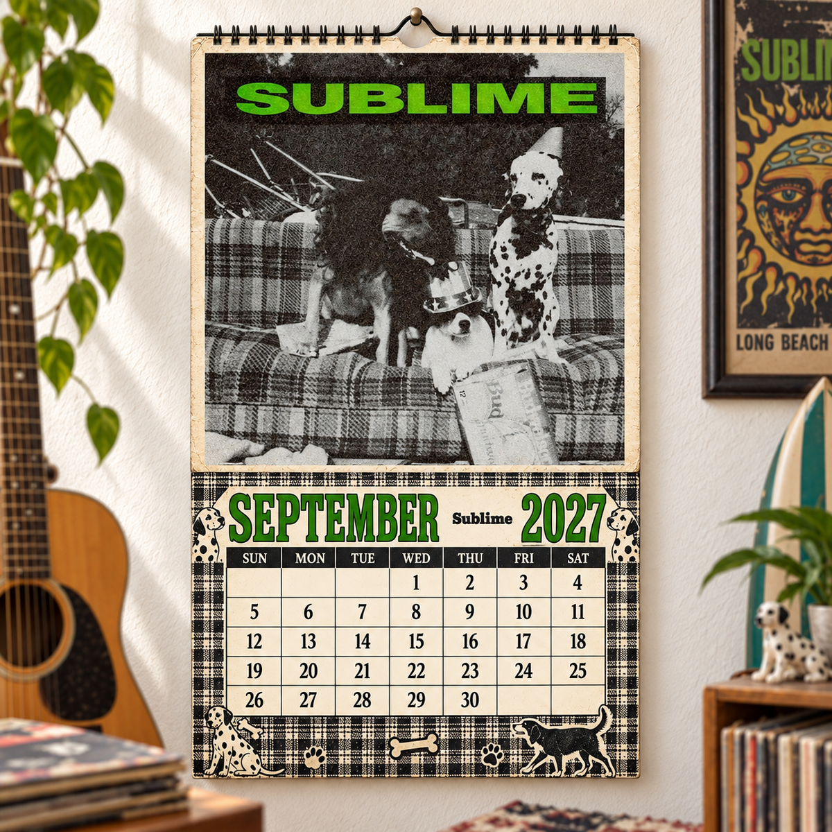 Sublime 2027 Album Covers Music Wall Calendar - Timeless Ska Punk Classic Album Art Hanging Calendar