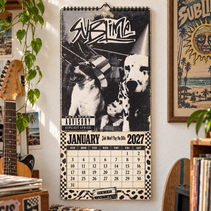 Sublime 2027 Album Covers Music Wall Calendar - Timeless Ska Punk Classic Album Art Hanging Calendar