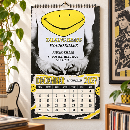 Talking Heads 2027 Album Covers Music Wall Calendar - Timeless New Wave Classic Album Art Hanging Calendar