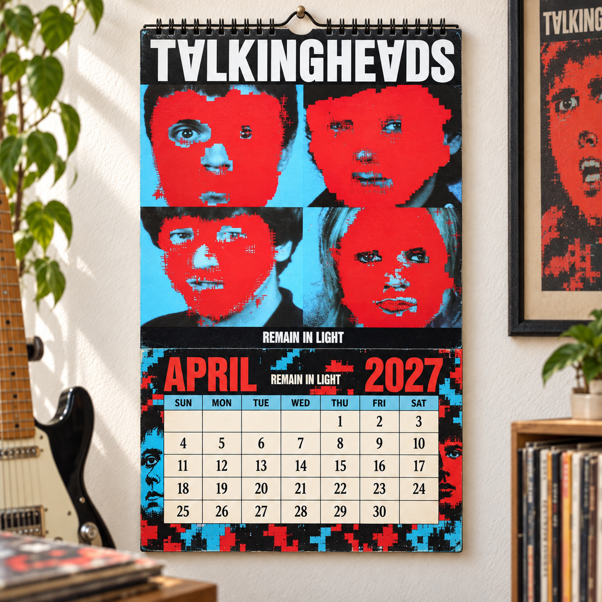 Talking Heads 2027 Album Covers Music Wall Calendar - Timeless New Wave Classic Album Art Hanging Calendar