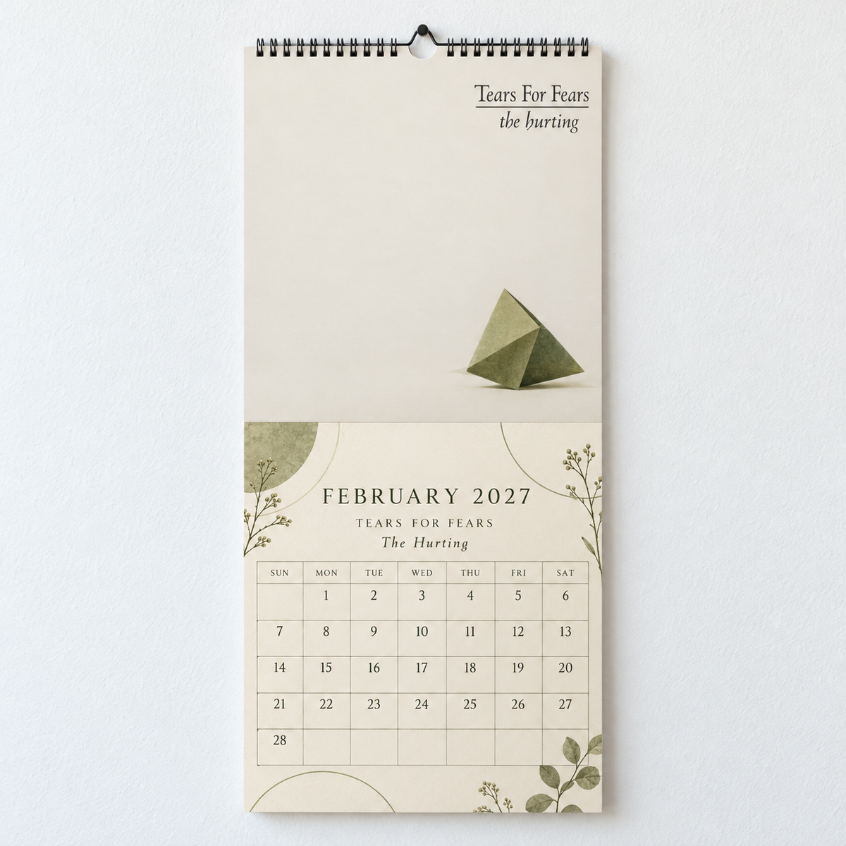 2027 Tears for Fears Album Covers Wall Calendar - Spiral Bound Vintage British New Wave Collector's Calendar - Unique Christmas Stocking Stuffer & Birthday Gift