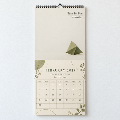 2027 Tears for Fears Album Covers Wall Calendar - Spiral Bound Vintage British New Wave Collector's Calendar - Unique Christmas Stocking Stuffer & Birthday Gift