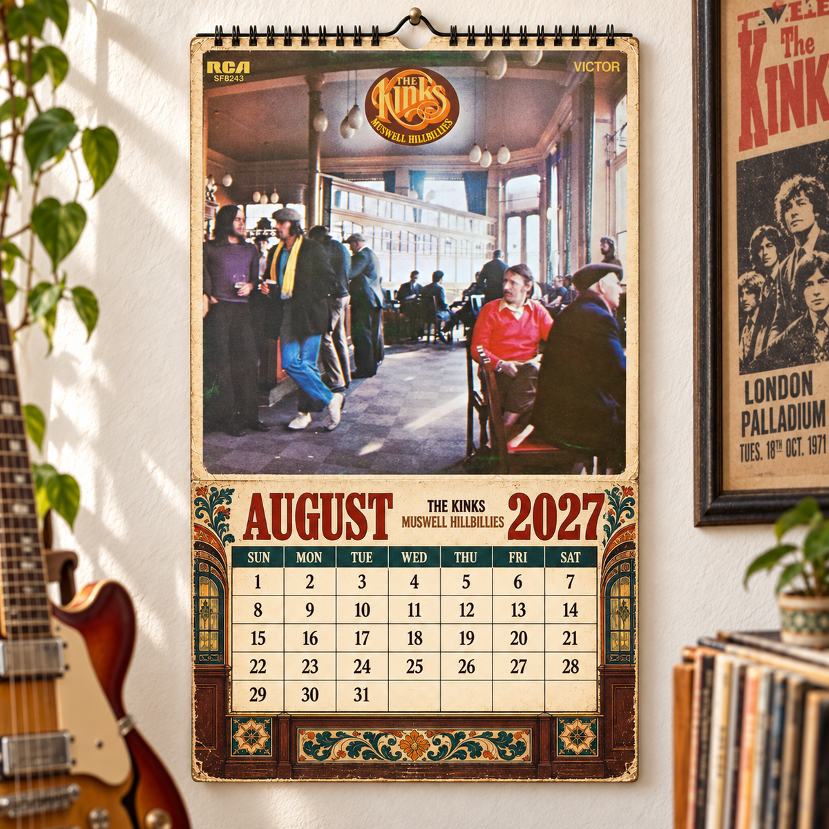 The Kinks 2027 Album Covers Music Wall Calendar - Timeless British Invasion Classic Album Art Hanging Calendar