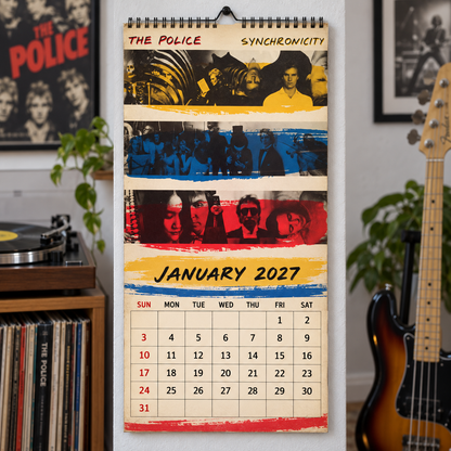 The Police 2027 Wall Calendar - Album Cover Collage & New Wave Discography Art | Rock Fan Gift & Hanging Decor
