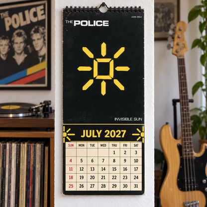 The Police 2027 Wall Calendar - Album Cover Collage & New Wave Discography Art | Rock Fan Gift & Hanging Decor