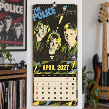 The Police 2027 Wall Calendar - Album Cover Collage & New Wave Discography Art | Rock Fan Gift & Hanging Decor