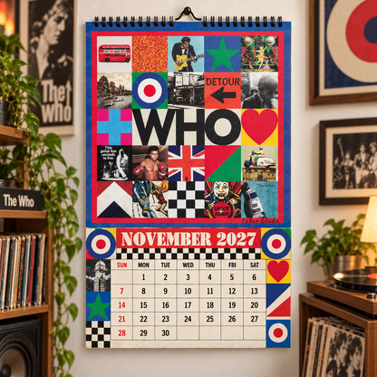 The Who 2027 Album Covers Wall Calendar - Classic Rock Album Art Poster Calendar, Rock Music Merchandise Fan Holiday Gift