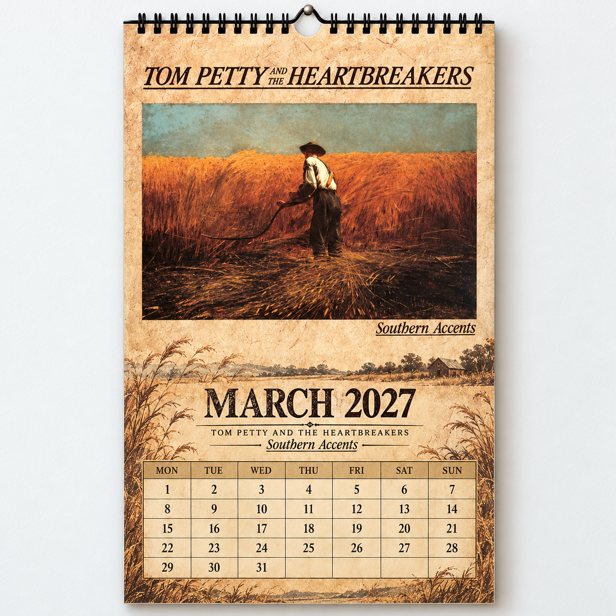 Tom Petty 2027 Wall Calendar - Album Cover Collage & Classic Rock Discography Art | Fan Gift & Hanging Decor