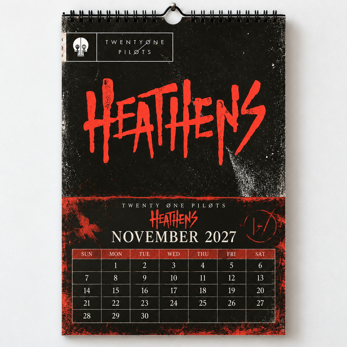 Twenty One Pilots 2027 Wall Calendar - Album Cover Collage & Alternative Rock Discography Art | Fan Gift & Hanging Decor