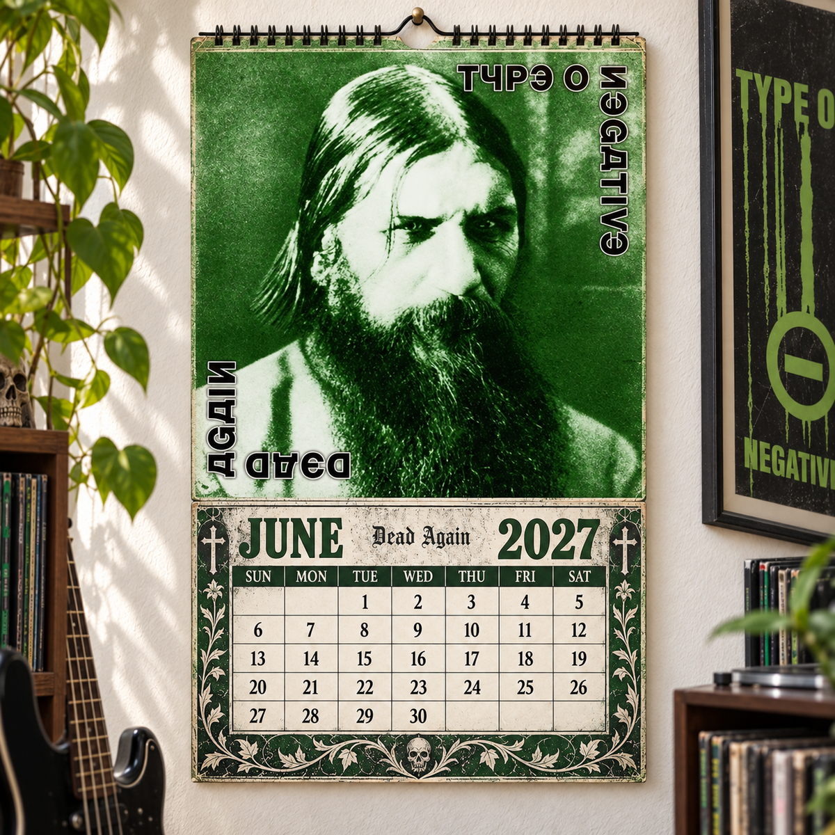 Type O Negative 2027 Album Covers Music Wall Calendar - Timeless Gothic Rock Classic Album Art Hanging Calendar