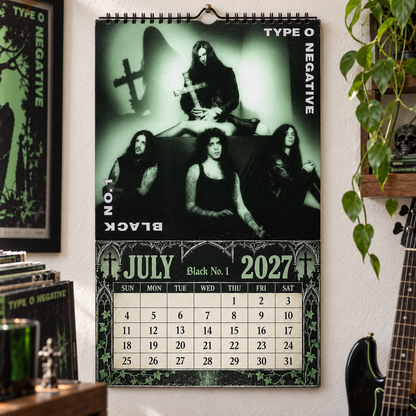 Type O Negative 2027 Album Covers Music Wall Calendar - Timeless Gothic Rock Classic Album Art Hanging Calendar