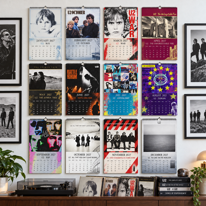 2027 U2 Album Covers Wall Calendar - Spiral Bound Vintage Alternative Rock Collector's Calendar - Unique Christmas Stocking Stuffer & Birthday Gift