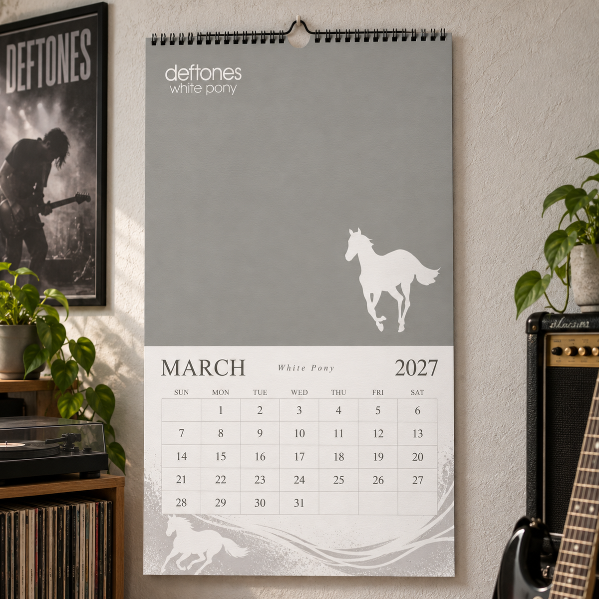 Deftones Album Covers Collage Wall Calendar - 2027 A Year of White Ponies & Diamond Eyes - Perfect Gift for Rock Fans