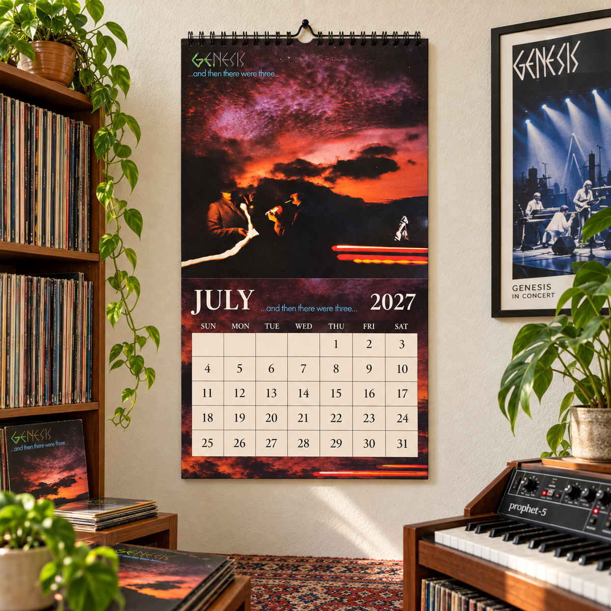 Genesis Album Covers Collage Wall Calendar - 2027 A Year of Musical Boxes & Afterglow - Perfect Gift for Rock Fans