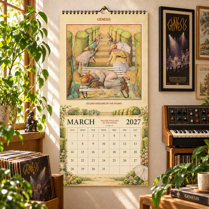 Genesis Album Covers Collage Wall Calendar - 2027 A Year of Musical Boxes & Afterglow - Perfect Gift for Rock Fans
