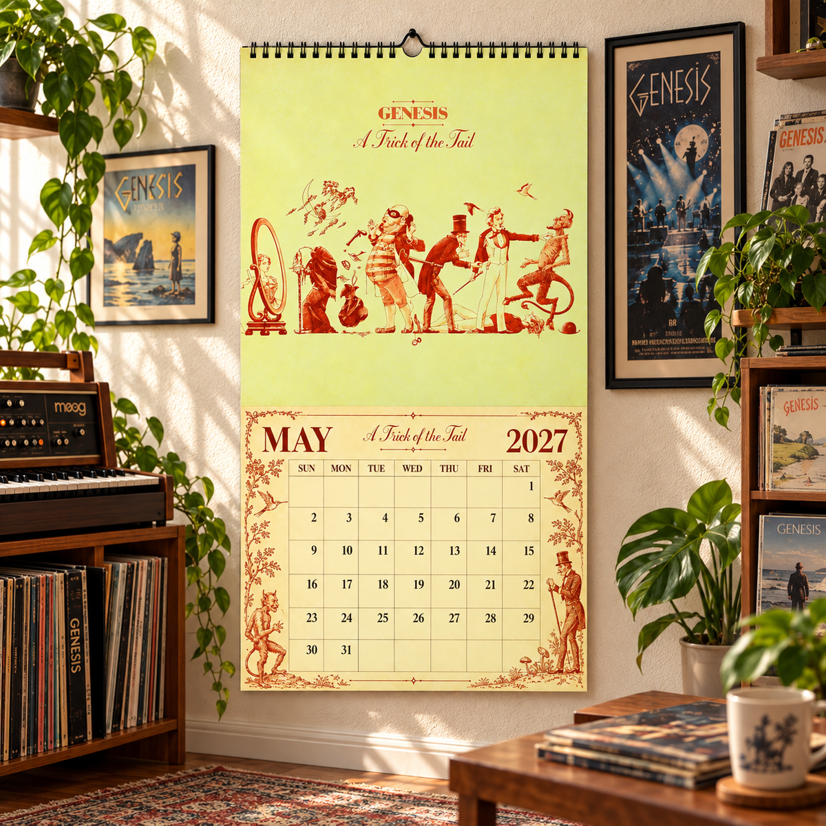 Genesis Album Covers Collage Wall Calendar - 2027 A Year of Musical Boxes & Afterglow - Perfect Gift for Rock Fans