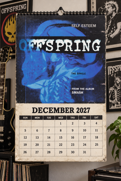 The Offspring 2027 Album Covers Music Wall Calendar - Timeless Punk Rock Classic Album Art Hanging Calendar