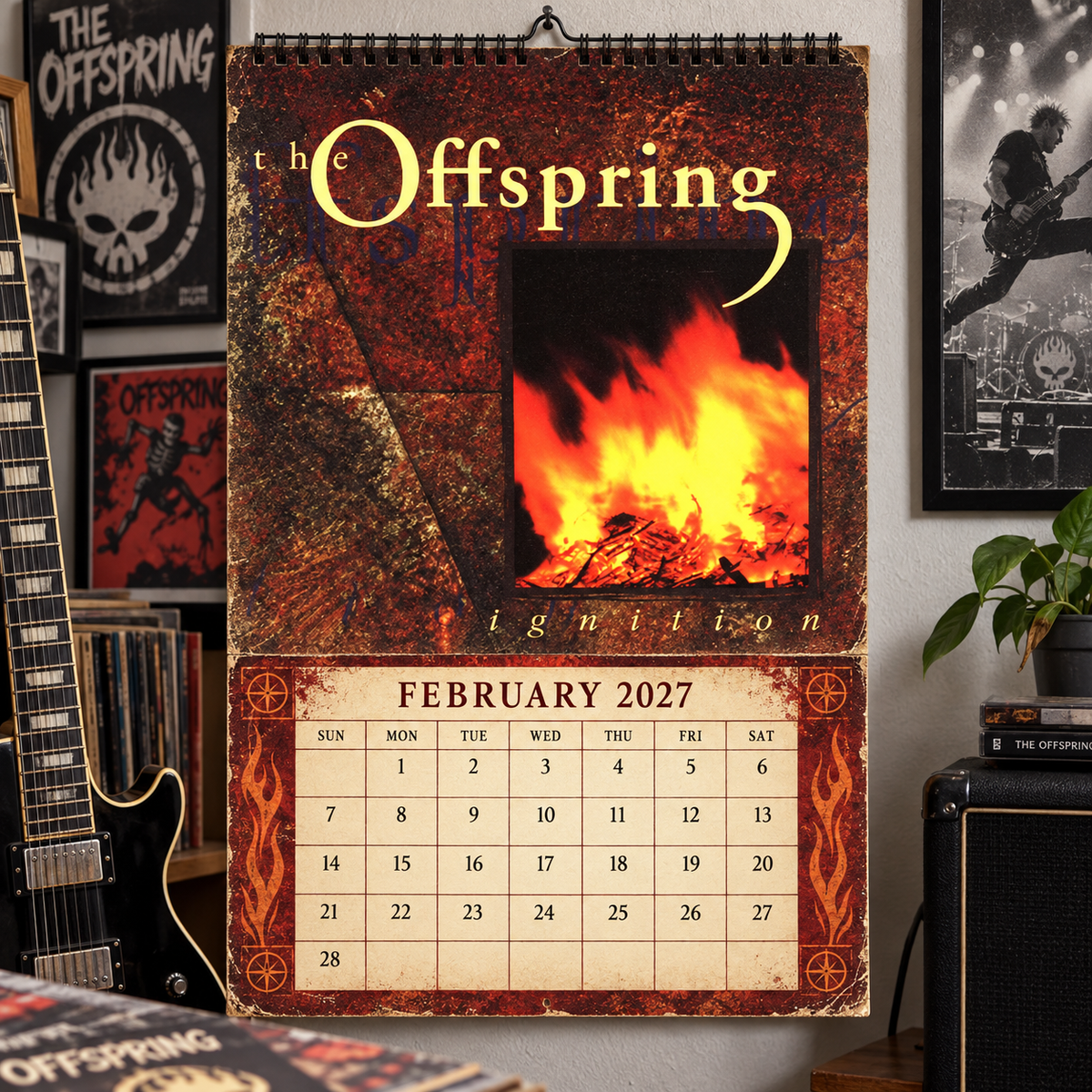 The Offspring 2027 Album Covers Music Wall Calendar - Timeless Punk Rock Classic Album Art Hanging Calendar