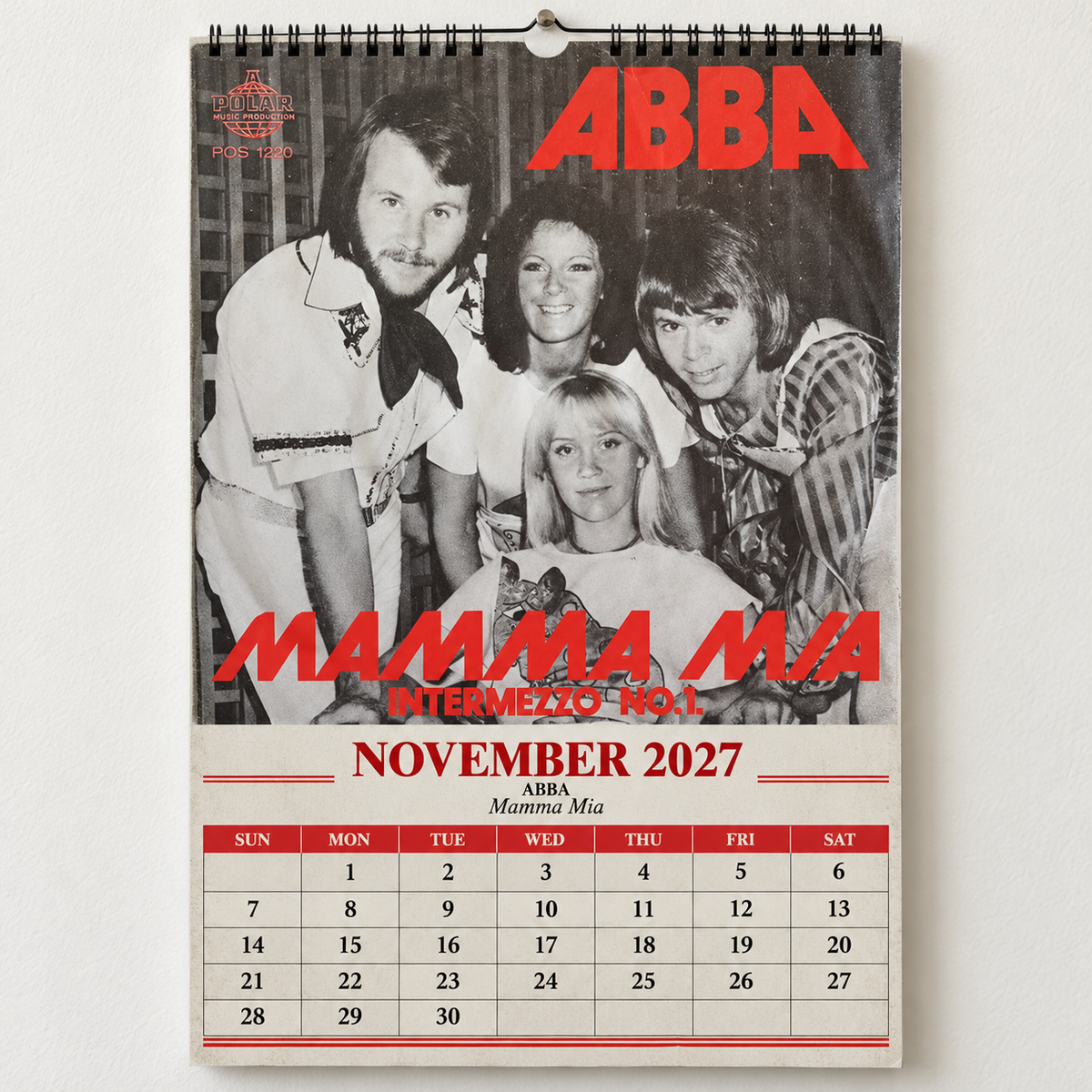 ABBA 2027 Album Covers Wall Calendar - Iconic Discography Art, Vintage Photos & Classic Hits, Music Fan Gift