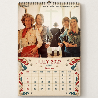 ABBA 2027 Album Covers Wall Calendar - Iconic Discography Art, Vintage Photos & Classic Hits, Music Fan Gift