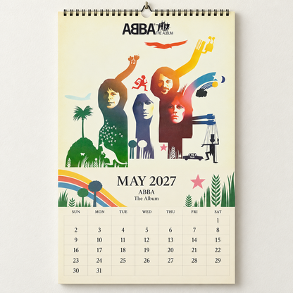 ABBA 2027 Album Covers Wall Calendar - Iconic Discography Art, Vintage Photos & Classic Hits, Music Fan Gift
