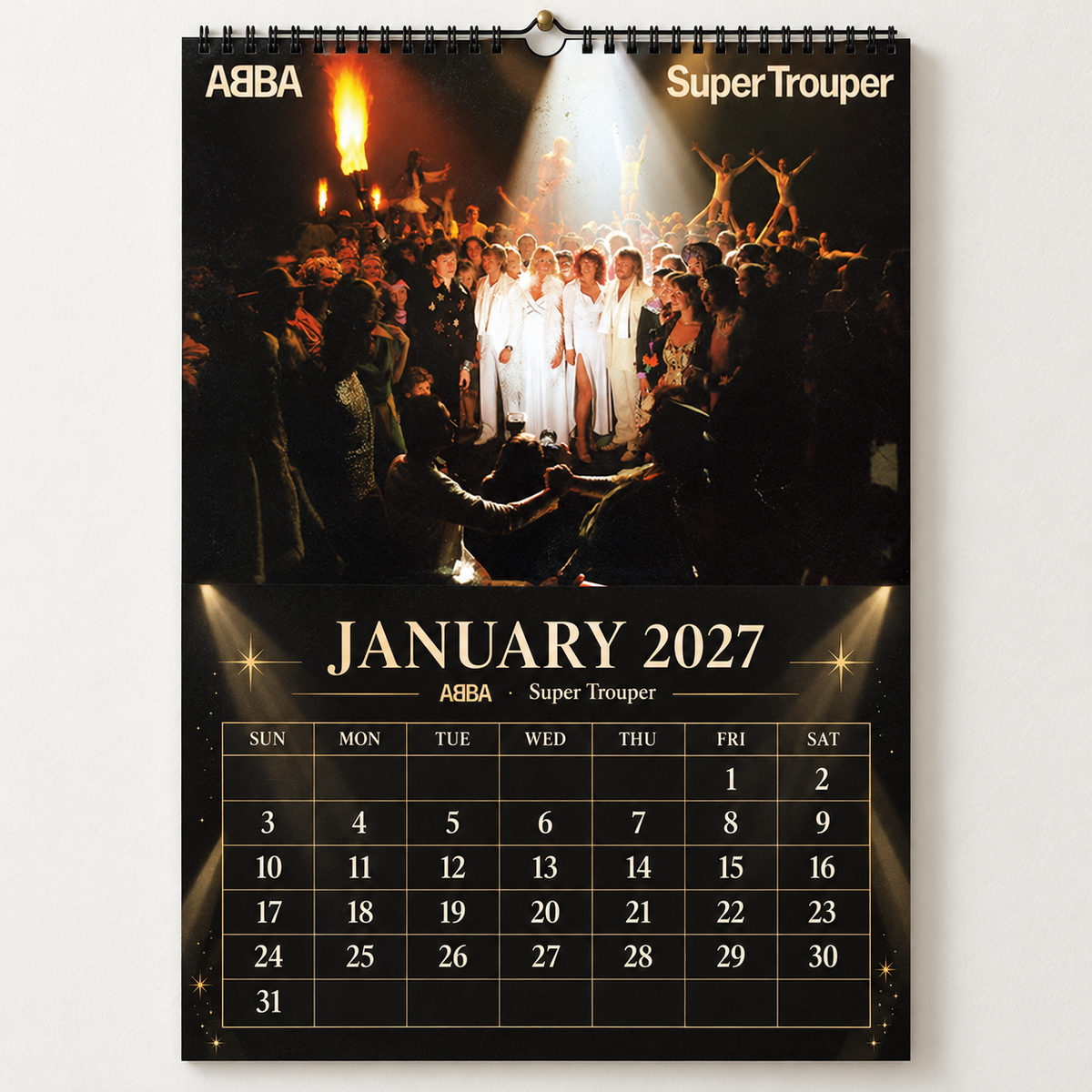ABBA 2027 Album Covers Wall Calendar - Iconic Discography Art, Vintage Photos & Classic Hits, Music Fan Gift