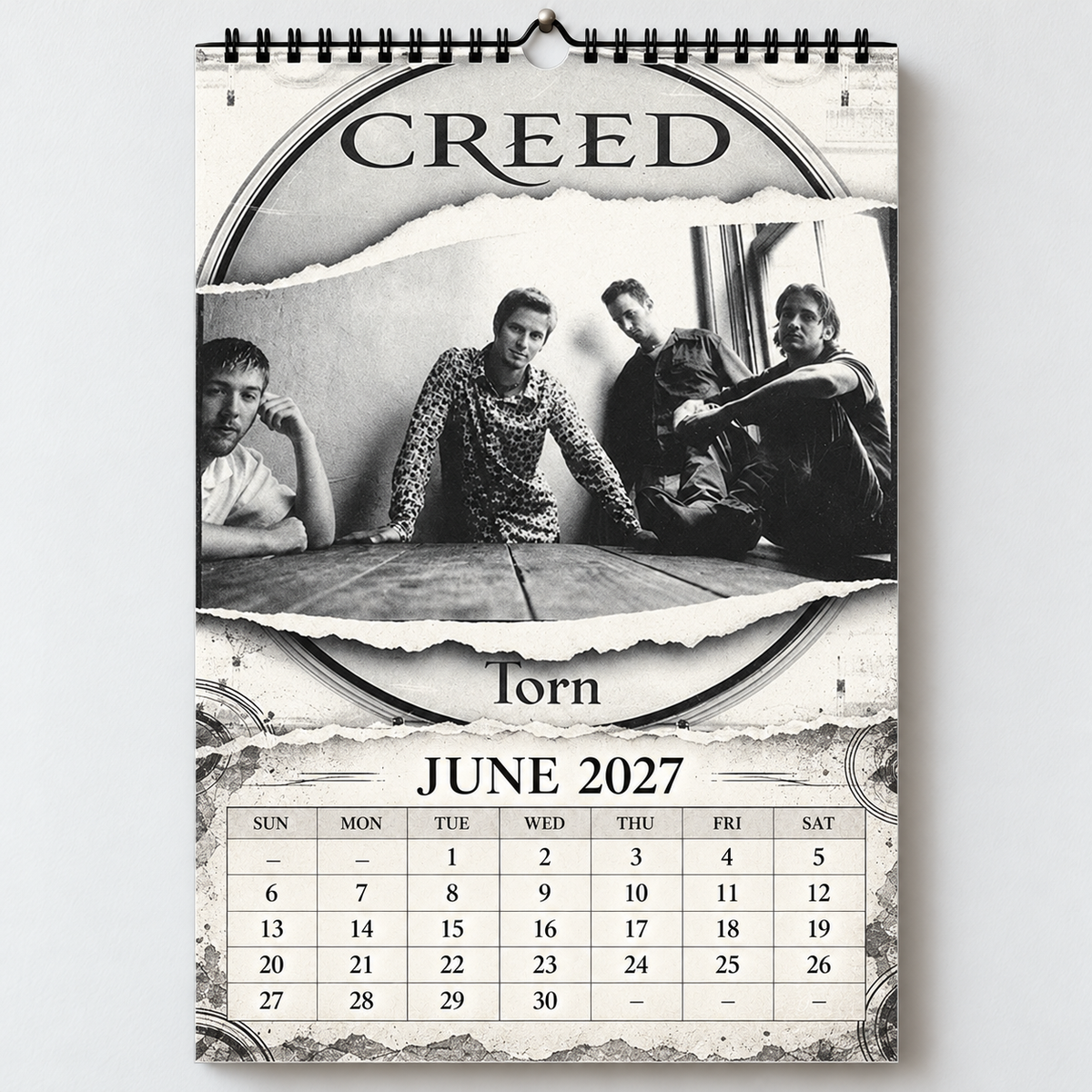 Creed 2027 Album Covers Calendar - 12 Month Hanging Wall Decor Featuring Human Clay, My Own Prison & Greatest Hits Art