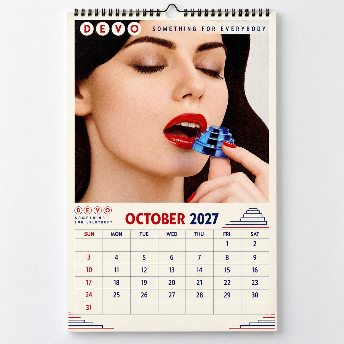 2027 DEVO Album Cover Wall Calendar – Retro 80s New Wave Music Calendar, Synth Punk Rock Band Decor, Nostalgic Gift for DEVO Fans