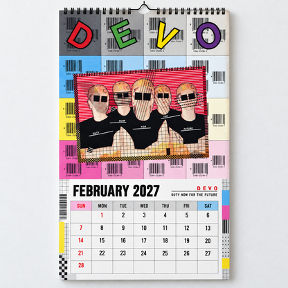 2027 DEVO Album Cover Wall Calendar – Retro 80s New Wave Music Calendar, Synth Punk Rock Band Decor, Nostalgic Gift for DEVO Fans