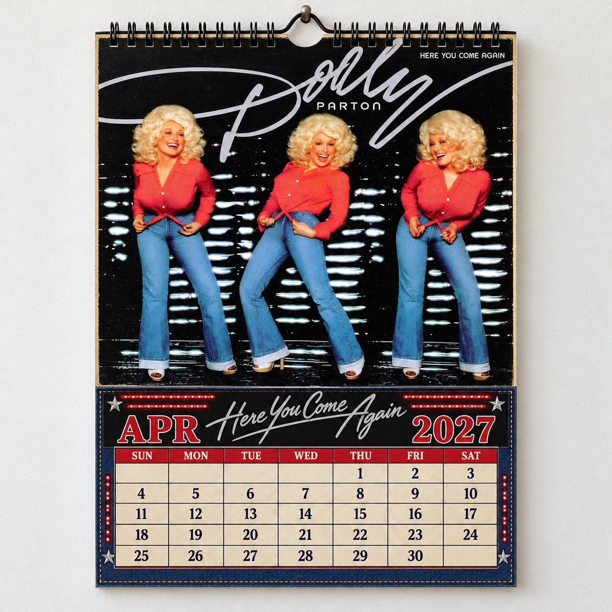 2027 Dolly Parton Album Covers Calendar – Country Music Wall Calendar, Vintage Dolly Parton Collage