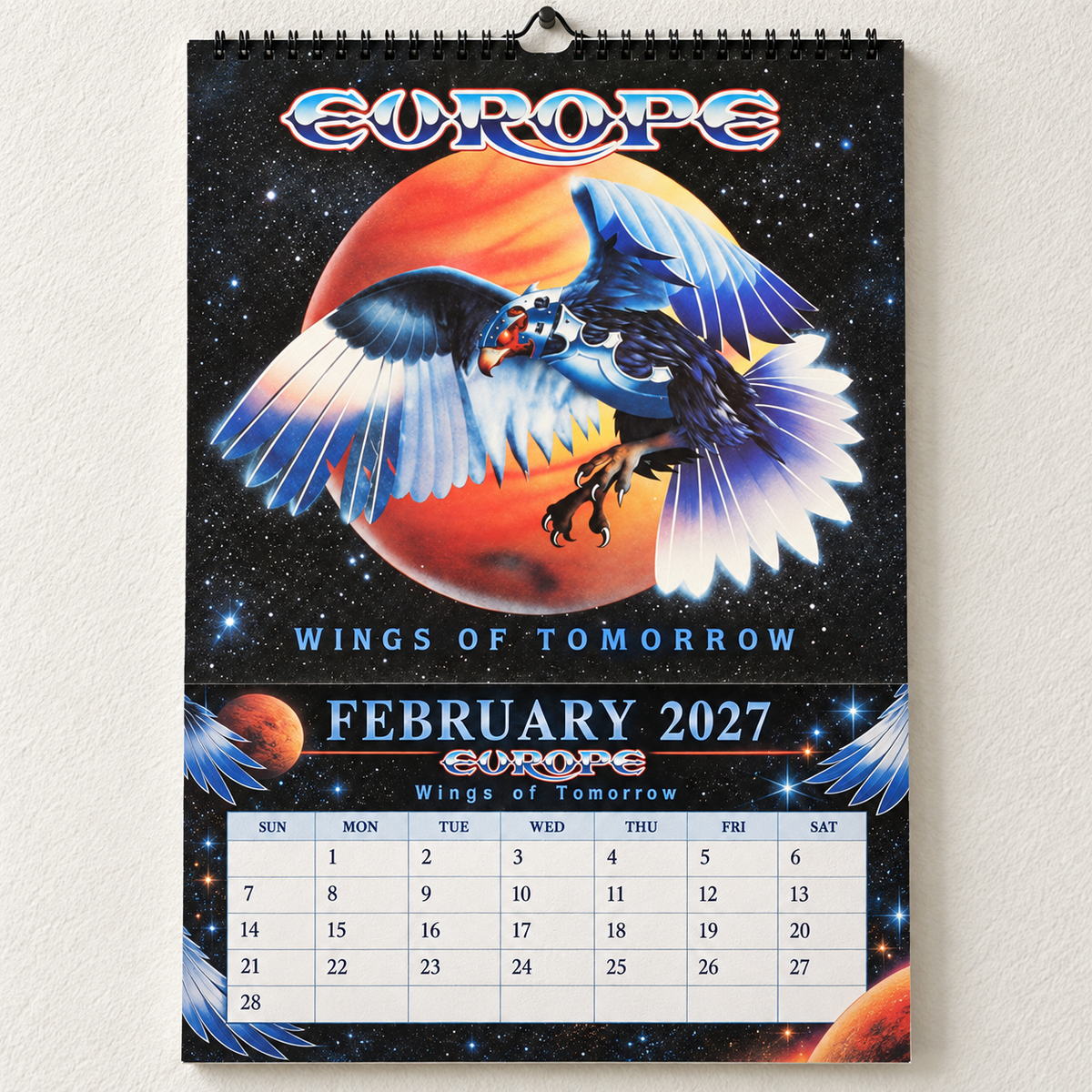 2027 Europe Band Album Cover Wall Calendar – Classic Hard Rock Music Calendar, The Final Countdown, Retro Rock Fan Gift