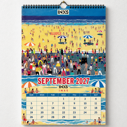 2027 INXS Album Covers & Band Photos Wall Calendar - Spiral Bound Vintage Pop-Rock Collector's Calendar - Unique Christmas Stocking Stuffer & New Year Gift