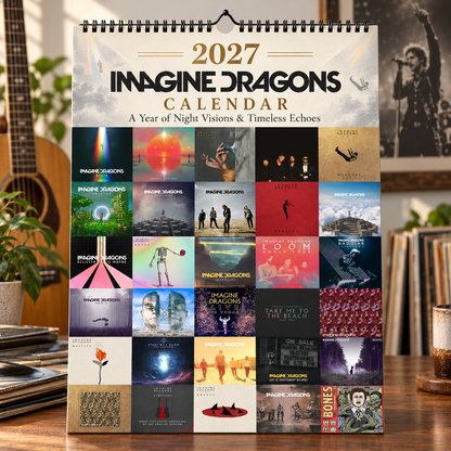Imagine Dragons Album Covers Collage Wall Calendar - 2027 A Year of Night Visions & Timeless Echoes - Perfect Gift for Rock Fans